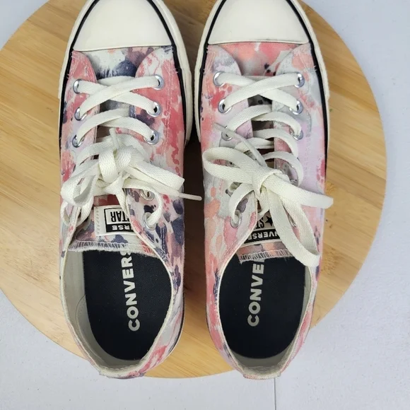 Womens Sz‎ 8.5 Pink & White Converse CTAS Lift Ox Platform Sneakers
